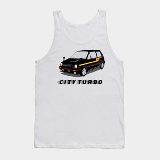 Retro Car City Turbo Black JDM Tank Top